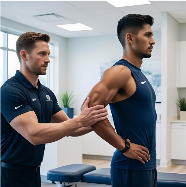 StretchMasters therapist assisting an athlete with stretch